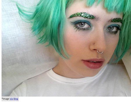 Glitter-under-eyebrows