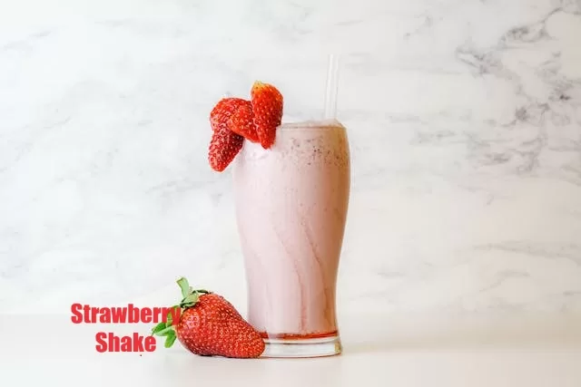Strawberry shake chilled is excellent to beat heat!