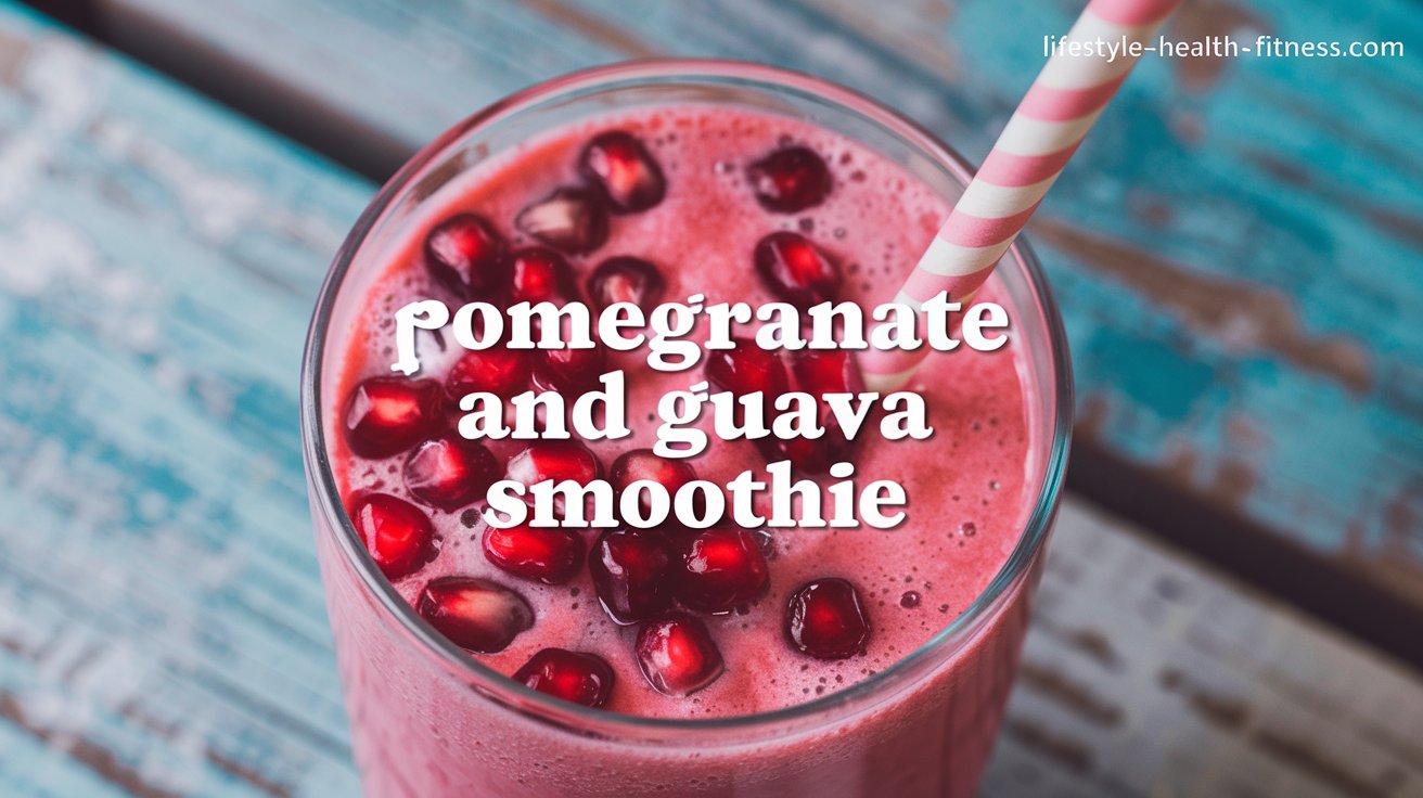 Pomegranate and guava smoothie in winter season